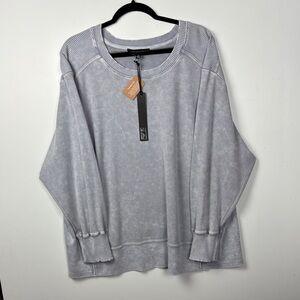 Jane and Delancey Light Gray Sweatshirt NWT SZ 1X comfort casual crew neck